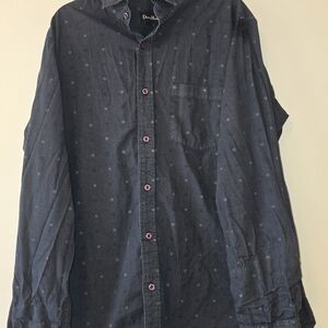 Men's Dark Shirt with Pink Buttons
